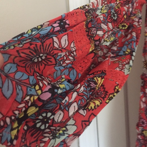 Free People Cassis Printed Chiffon Dress Fairy Bohemian Whimsical Romantic - Picture 8 of 15